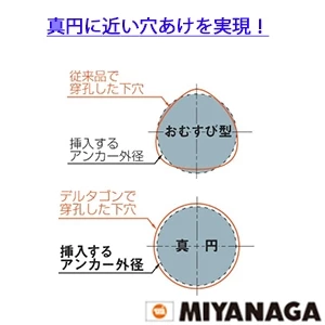 DLHEXB22033 デルタゴン六角軸(接着系アンカー用) 刃先径22.0㎜X330㎜