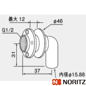 0703807 ユニットバス貫通金具T15A