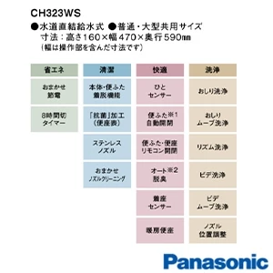 パナソニック CH323WS アラウーノＶ 専用トワレS3 通販(卸価格)|タンクレストイレ・便器ならプロストア ダイレクト