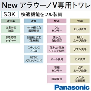 パナソニック CH323WSK アラウーノＶ 専用トワレS3K[リモコン付き][ひとセンサー][便ふたオート開閉]