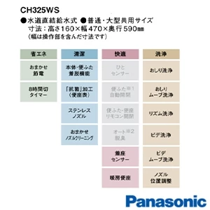 パナソニック CH325WS アラウーノＶ 専用トワレS5[専用トワレS5][リモコン付き]