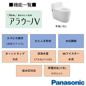 パナソニック XCH30A9MWS New アラウーノＶ SN5[床排水][排水芯120･200･305～470mm][手洗いなし]