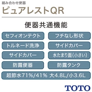 TOTO CS232B+SH232BA+TCF6553AK ピュアレストQR+ウォシュレットS2Aセット[床排水][排水芯200mm][手洗いなし]