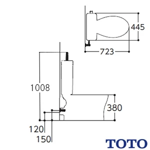 TOTO CS597BP+SH597BAR パブリックコンパクト便器 タンク式[壁排水][120mm][手洗い付き][掃除口なし]