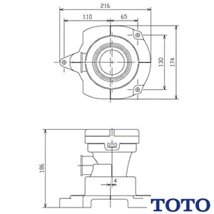 HH02064 TOTO 排水ソケットピュアレストQR・ピュアレストEX･GG800用の床排水ソケット