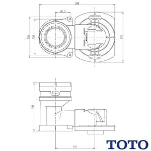 TOTO HH02072R 排水ソケットパブリックコンパクト便器・フラッシュバブル式(床排水)用