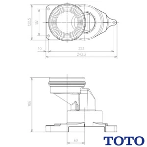 HP498 TOTO 床排水ソケットパブリックコンパクト便器・タンク式、パブリックコンパクト便器・フラッシュタンク式(リモデル)用