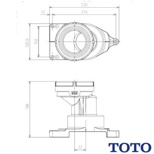 HP597 TOTO 床排水ソケットパブリックコンパクト便器・タンク式用