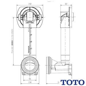 HP597M TOTO 床排水アジャスターパブリックコンパクト便器・タンク式(リモデル)用