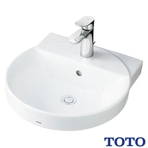 TOTO LSA704CAPND ベッセル式洗面器・シングル混合水栓セット[壁給水][壁排水][ワンプッシュ式][幅450mm][奥行455mm][深さ120mm][容量3.0L]