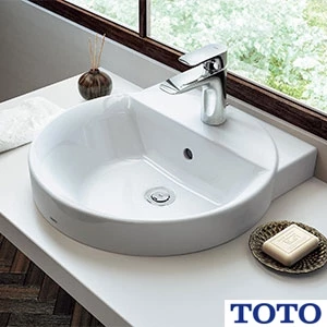 TOTO LSA704CAPND ベッセル式洗面器・シングル混合水栓セット[壁給水][壁排水][ワンプッシュ式][幅450mm][奥行455mm][深さ120mm][容量3.0L]