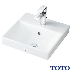 TOTO LSA721CAPND ベッセル式洗面器・シングル混合水栓セット[壁給水][壁排水][ワンプッシュ式][幅380mm][奥行380mm][深さ120mm][容量1.5L]