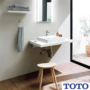 TOTO LSA722CAPND ベッセル式洗面器・シングル混合水栓セット[壁給水][壁排水][ワンプッシュ式][幅500mm][奥行450mm][深さ120mm][容量4.0L]