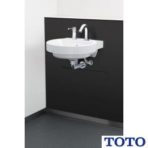 TOTO LSG704AASNW ベッセル式洗面器・自動水栓セット[壁給水][床排水][目皿仕様(カバー付き)][幅450mm][奥行455mm][深さ120mm][容量3.0L]