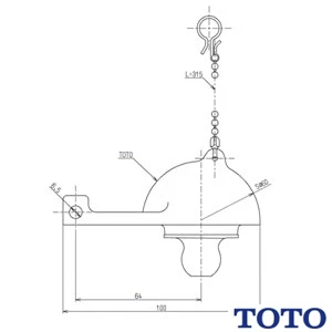 THY416R フロートバルブ（密結タンク及び隅付タンク用） 【密結タンクおよび隅付タンク用】【32・38mm】【幅95×奥行90×高さ160】