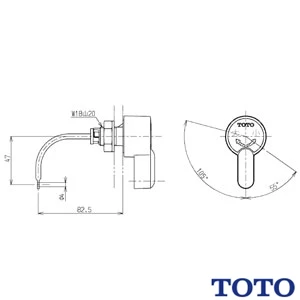 THY425-7R レバーハンドル部 【TS526C型用型用】【幅130×奥行50×高さ260】