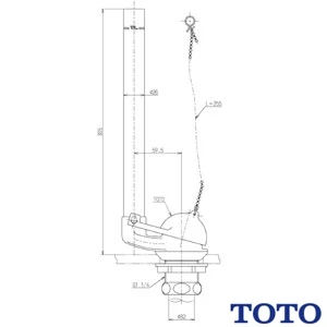 THY426 ロータンク排水弁部（32mm） 【TS570・670C型用】【幅135×奥行70×高さ410】