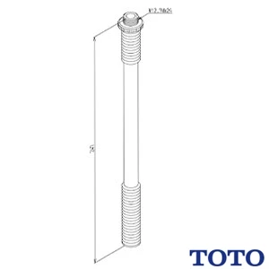 THY522 手洗連結菅部 【TS670AM型用】【内ねじ用: W12.7 山14】【幅75×奥行25×高さ330】