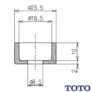 THY91245 手洗金具用パッキン 【TS670BS型用】【幅65×奥行15×高さ95】