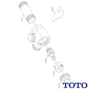 TOTO TK300C1 浄水器用分岐付き止水栓[アングル形][止水栓][分岐付][フィルター付]