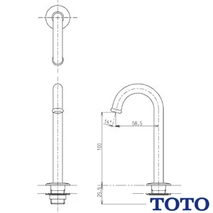 TSY670BMNS ロータンク手洗金具 【幅130×奥行35×高さ190】