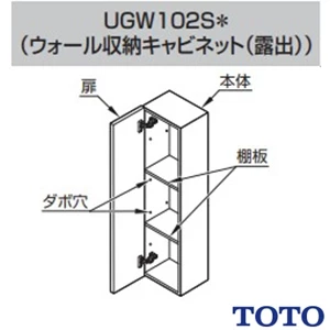 TOTO UGW102S トイレ キャビネット[露出タイプ]