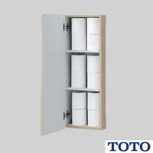 TOTO UGW103 トイレ キャビネット[トイレ周辺収納][サイズ: 300ｘ151(埋込代70)ｘ800mm][ペーパー収納タイプ][木質製]