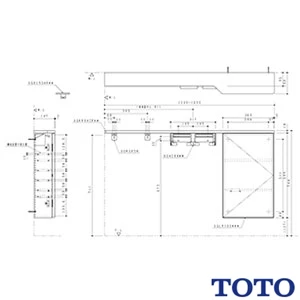 TOTO  トイレ キャビネット[ワイドタイプ][1600mmフリーカット対応][紙巻器付][露出タイプ][Rタイプ]