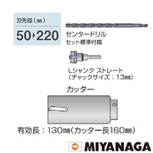 ミヤナガ PCWS60 ウッディングコアドリル(セット) 刃先径60mm ストレートシャンク