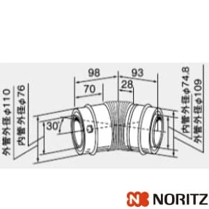 7983808 φ110 30°エルボ1本入