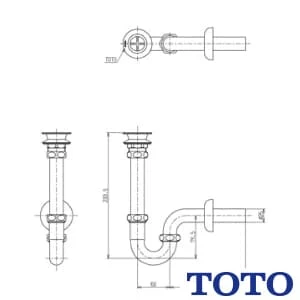 T22BP 洗面器用壁排水金具