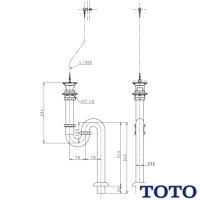 TOTO TK40S 床排水金具（38mm、Sトラップ）