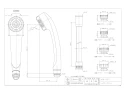 カクダイ 366-605 商品図面 シャワーホースセット ホワイト 商品図面1