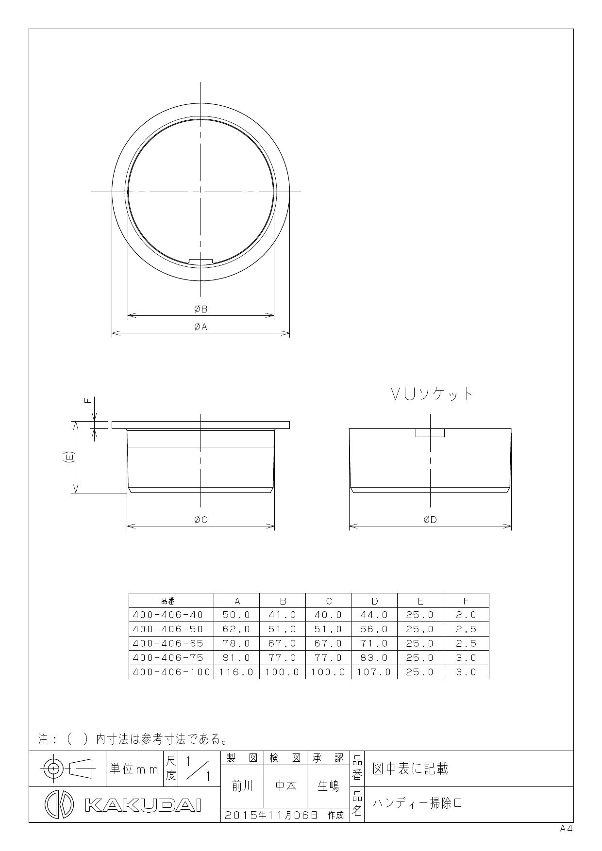 カクダイ KAKUDAI 400-509-75 排水金具 400-509-75：KanamonoYaSan