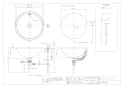 カクダイ 493-127-W 取扱説明書 商品図面 丸型洗面器･洗面ボウル 商品図面1