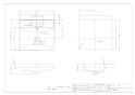 カクダイ 493-183 取扱説明書 商品図面 角型洗面器 3ﾎｰﾙ（洗面ボウル） 商品図面1