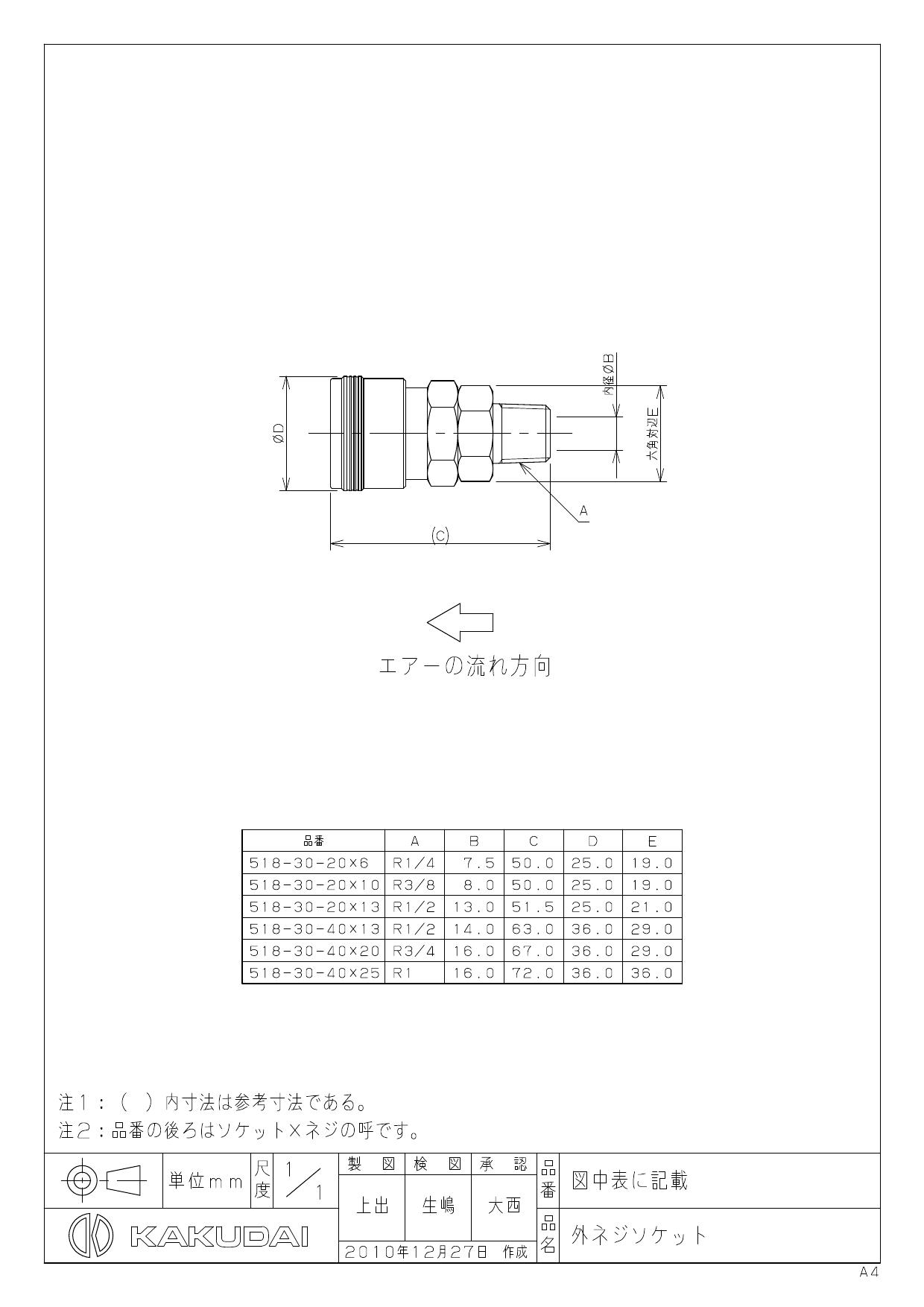 カクダイ 518-30-40X20取扱説明書 商品図面 | 通販 プロストア ダイレクト