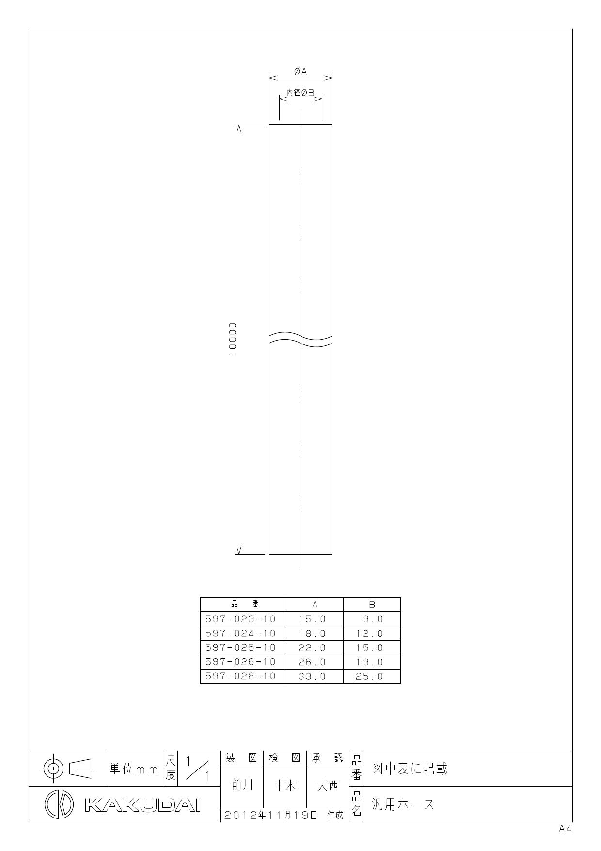 カクダイ 597-024-10商品図面 | 通販 プロストア ダイレクト