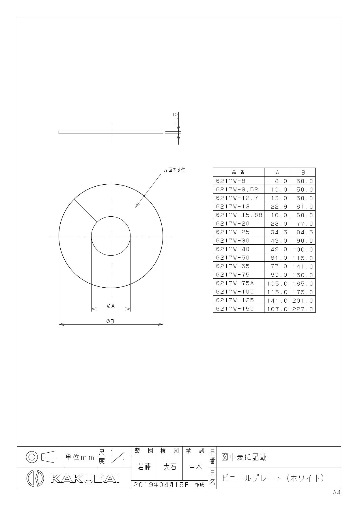 カクダイ 6217W-30商品図面 | 通販 プロストア ダイレクト