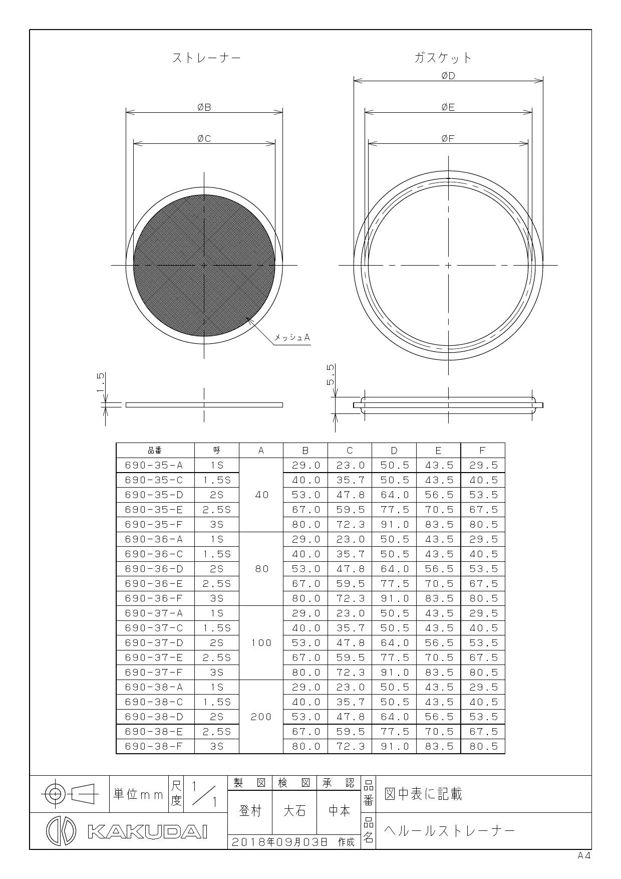 カクダイ 690-36-A商品図面 | 通販 プロストア ダイレクト