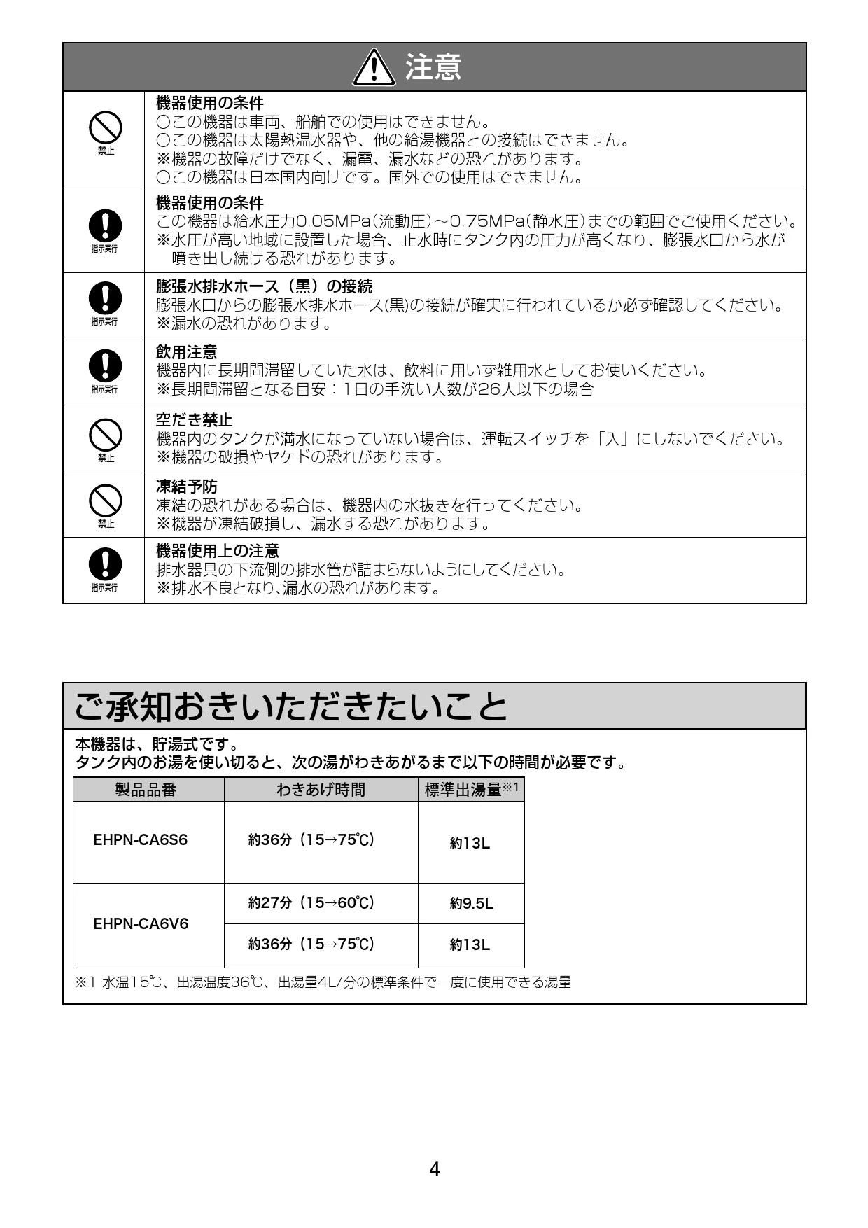 LIXIL(リクシル) EHPN-CA6S6取扱説明書 施工説明書 | 通販 プロストア