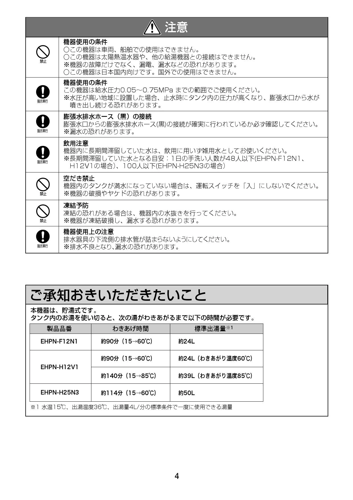 LIXIL(リクシル) EHPN-F12N1取扱説明書 施工説明書 | 通販 プロストア