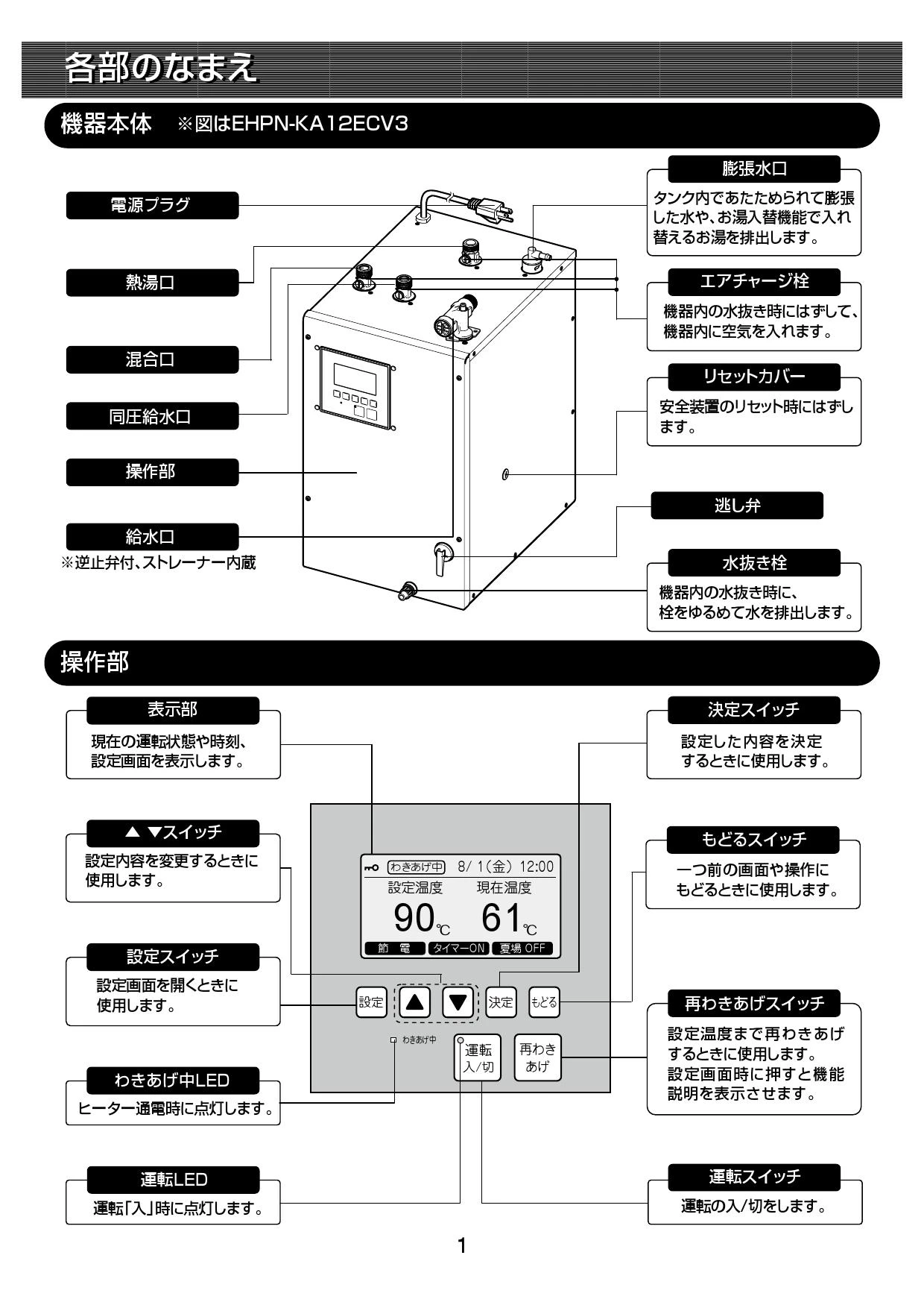 LIXIL(リクシル) EHPN-KB12ECV3 取扱説明書 施工説明書|LIXIL(リクシル) ゆプラス 飲料・洗い物用 据置 12L/25L 小型 電気温水器(パブリック向け)の通販はプロストア ダイレクト