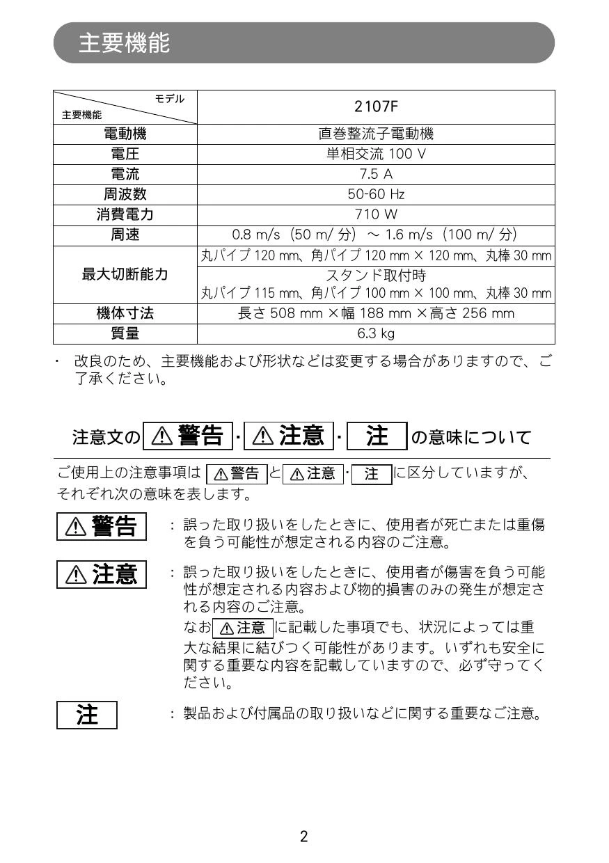 マキタ 2107F 取扱説明書|ポータブルバンドソーの通販はプロストア ダイレクト