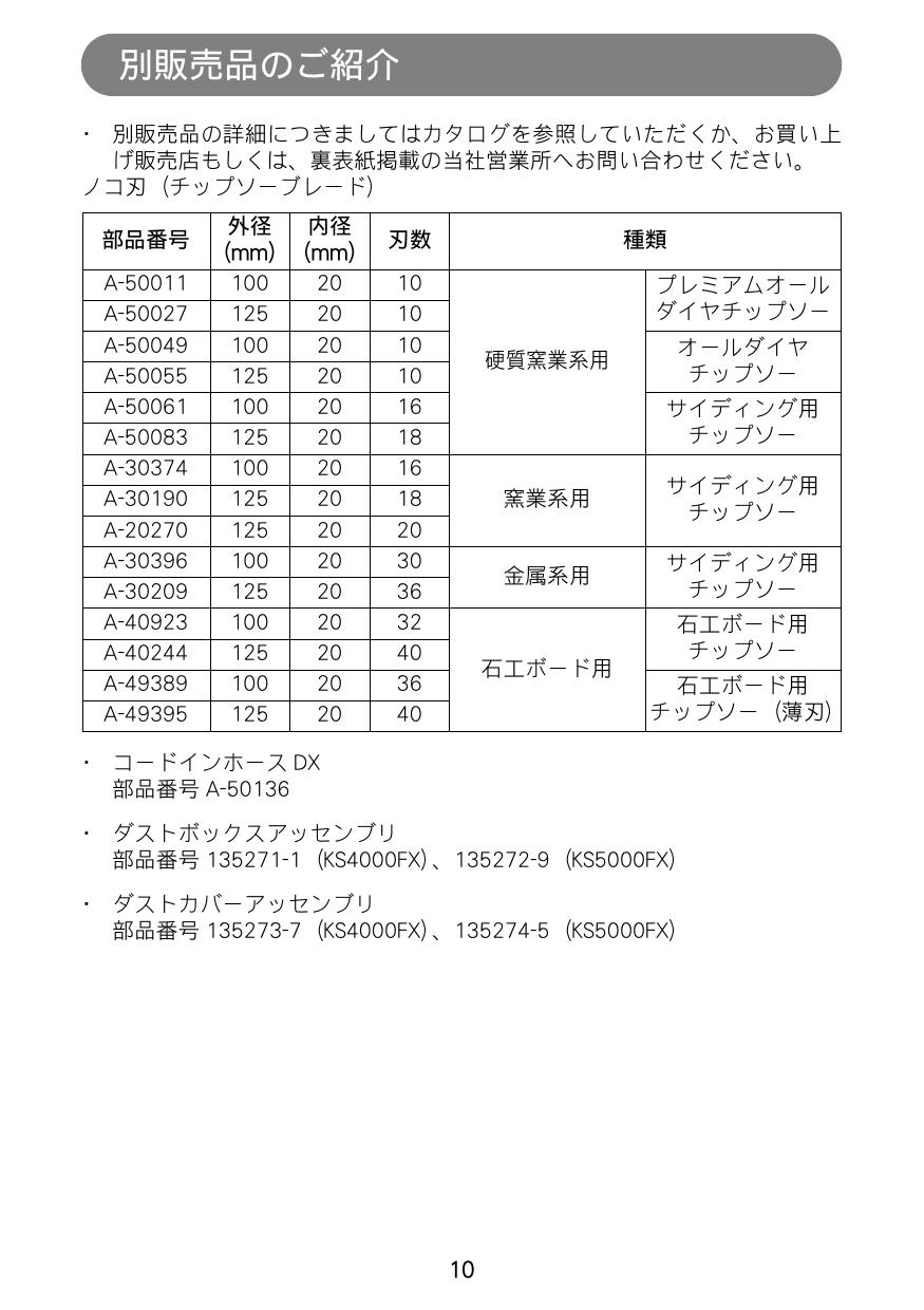 マキタ KS5000FX取扱説明書 | 通販 プロストア ダイレクト