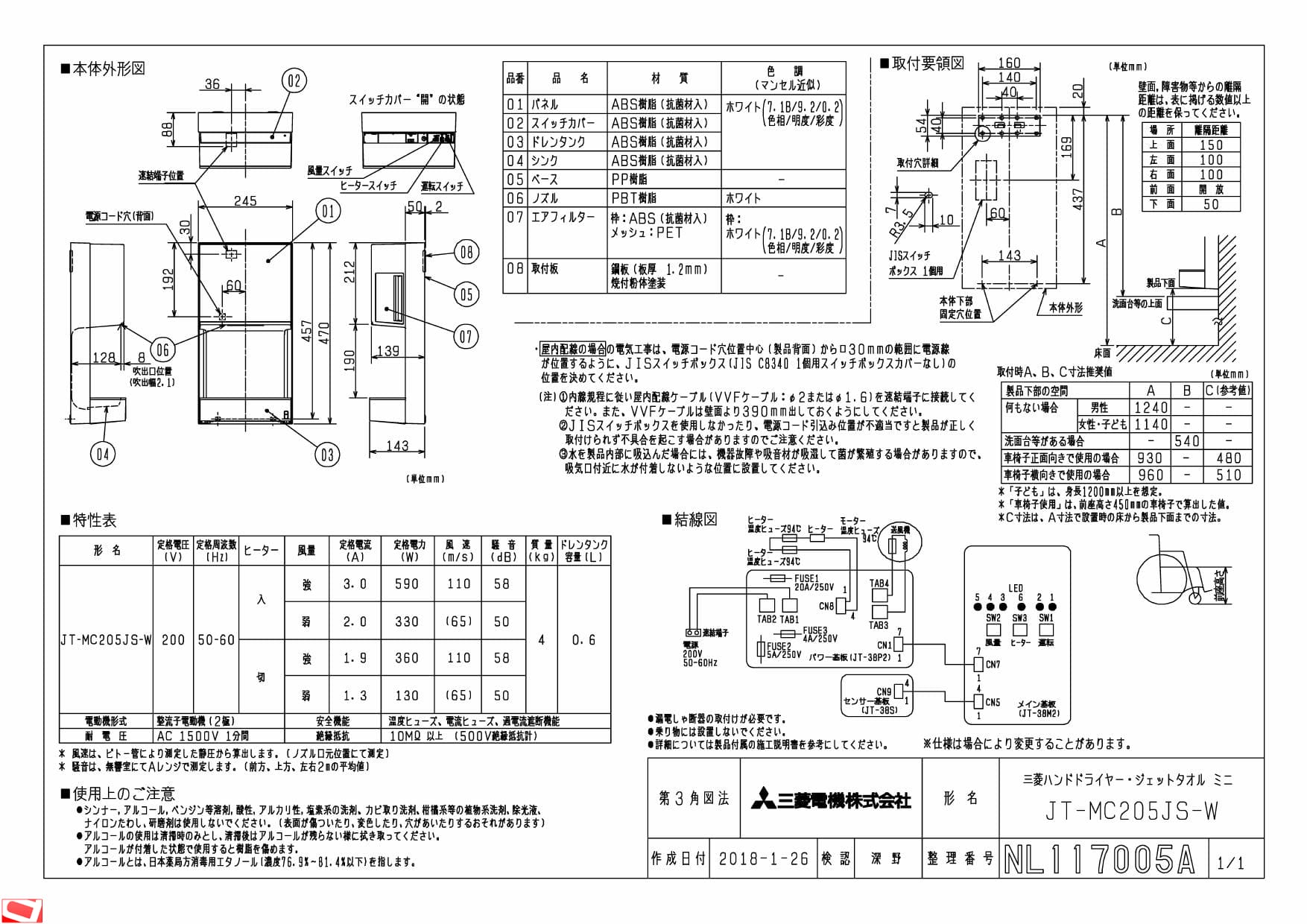 芸能人愛用 家電と住宅設備のジュプロハンドドライヤー 単相200V 三菱