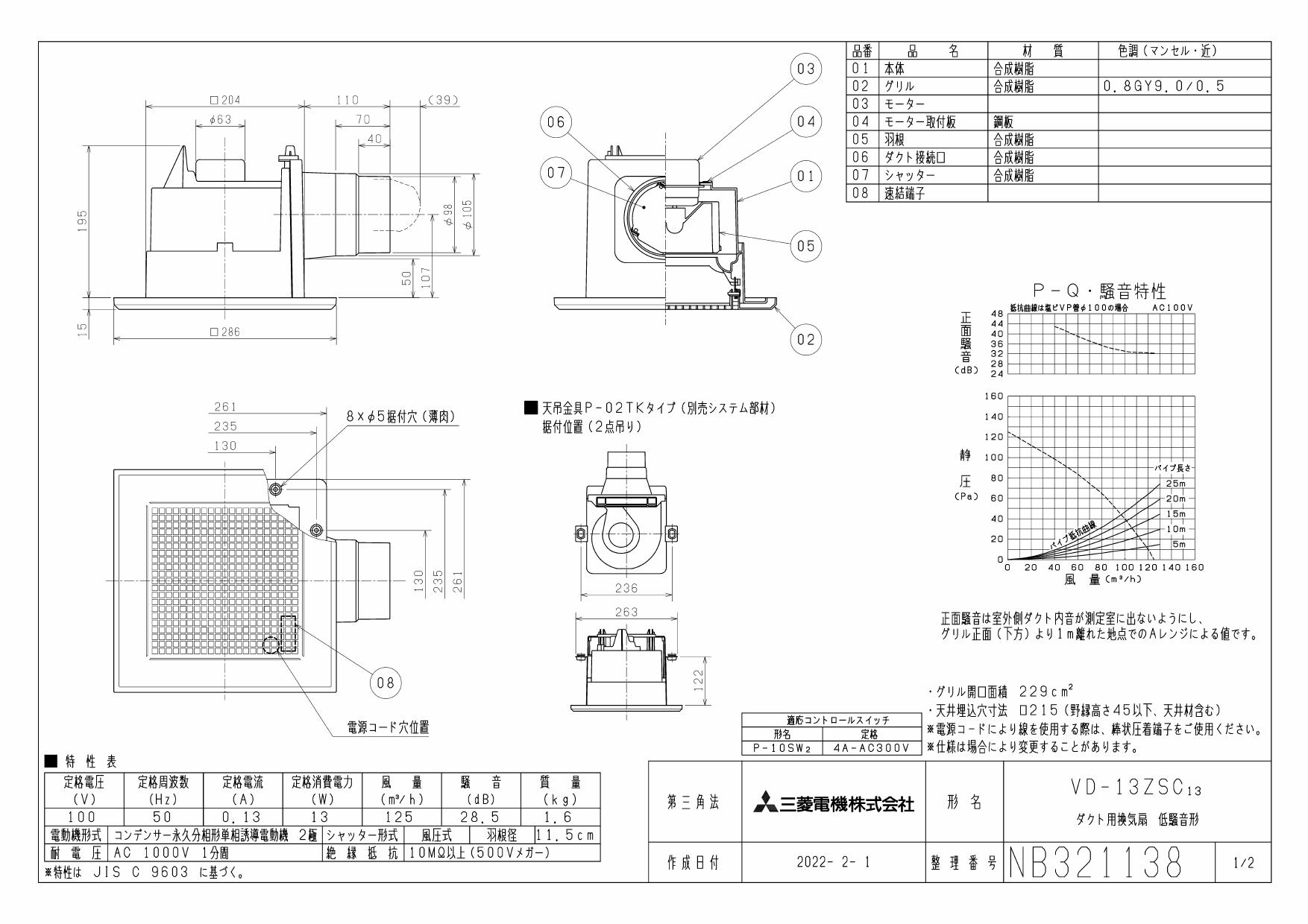 マーケティング ダクト用換気扇 天井埋込形 VD-13ZSC13 aob.adv.br