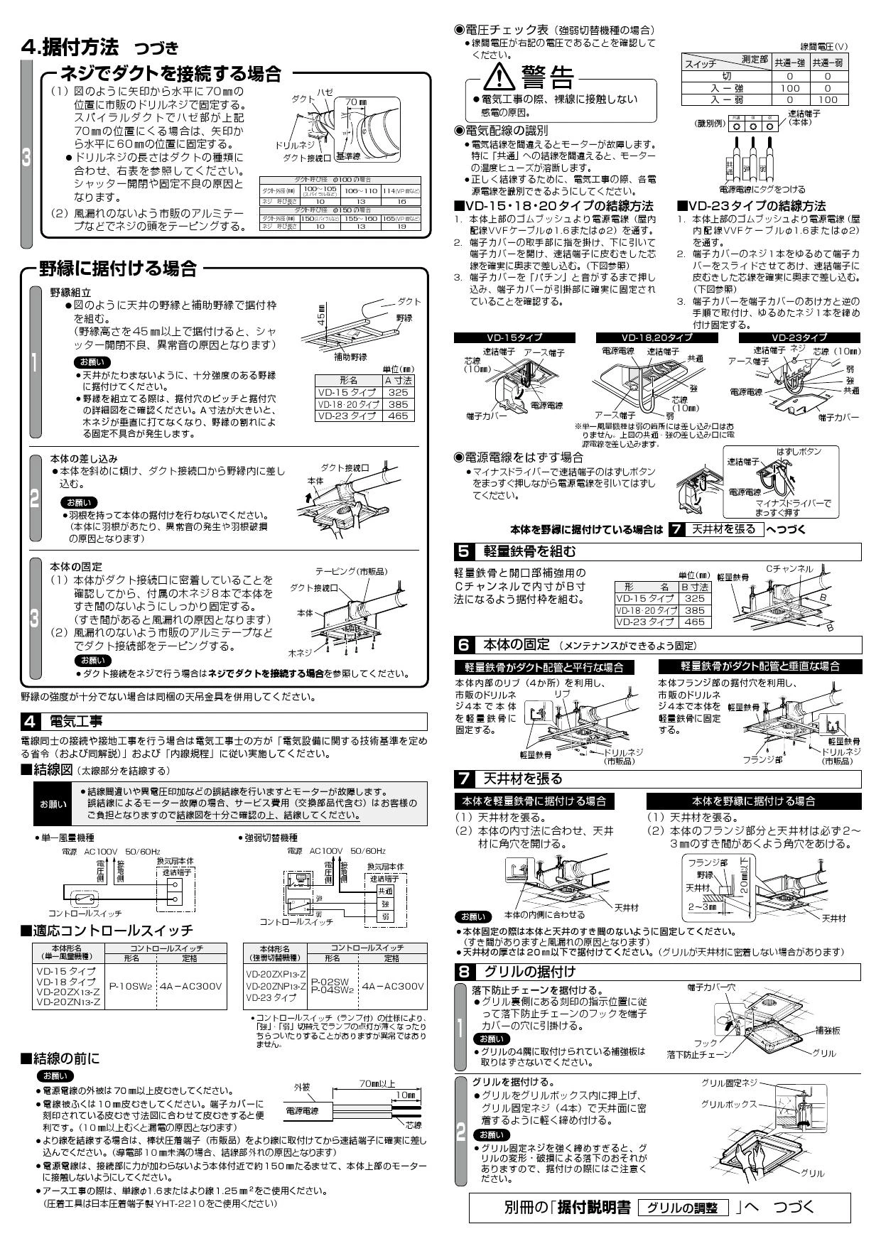 三菱電機 VD-20ZNP13-Z取扱説明書 施工説明書 納入仕様図 | 通販 プロ