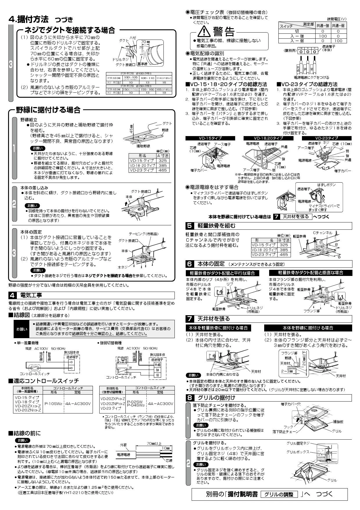 三菱電機 VD-23ZN13-Z取扱説明書 施工説明書 納入仕様図 | 通販 プロ
