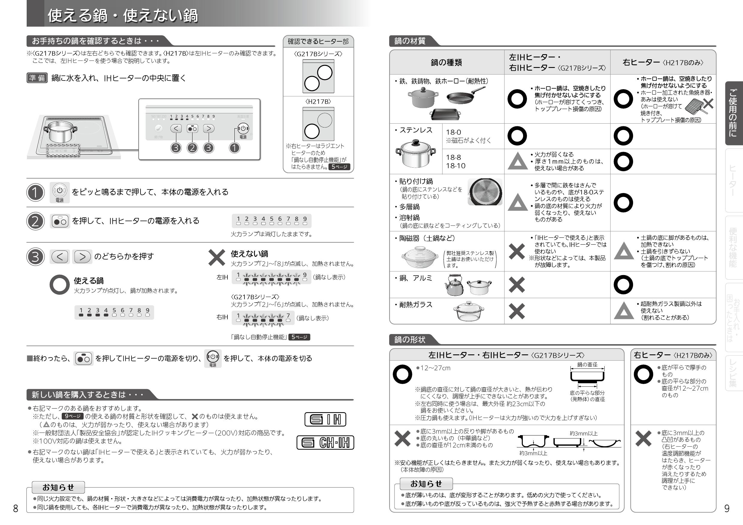 若者の大愛商品 IHクッキングヒーター 幅45cm IHヒーター CS-G217B グリルなし 2